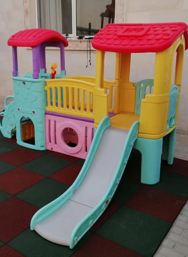 Kids Playhouses Plastic Slide Combination Colorful Indoor Playground Equipment