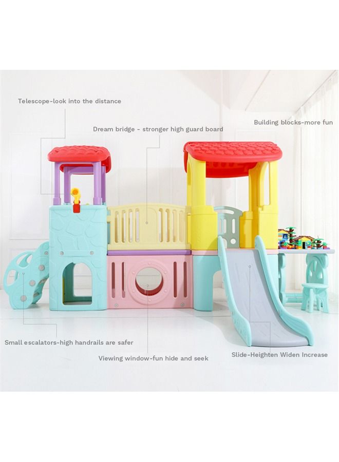 Kids Playhouses Plastic Slide Combination Colorful Indoor Playground Equipment