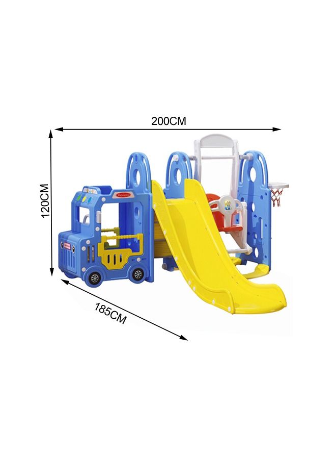 Bus Theme Indoor Multifunctional Toys Colorful Plastic Swing Slide