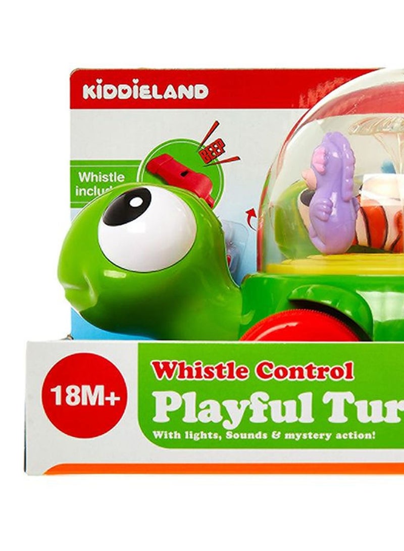 Whistle Control Playful Ride On Turtle