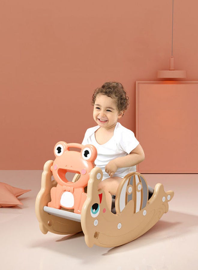 Multifunctional Indoor Cartoons Baby 2 In 1 Rocking Horse Slide 102x34x47cm