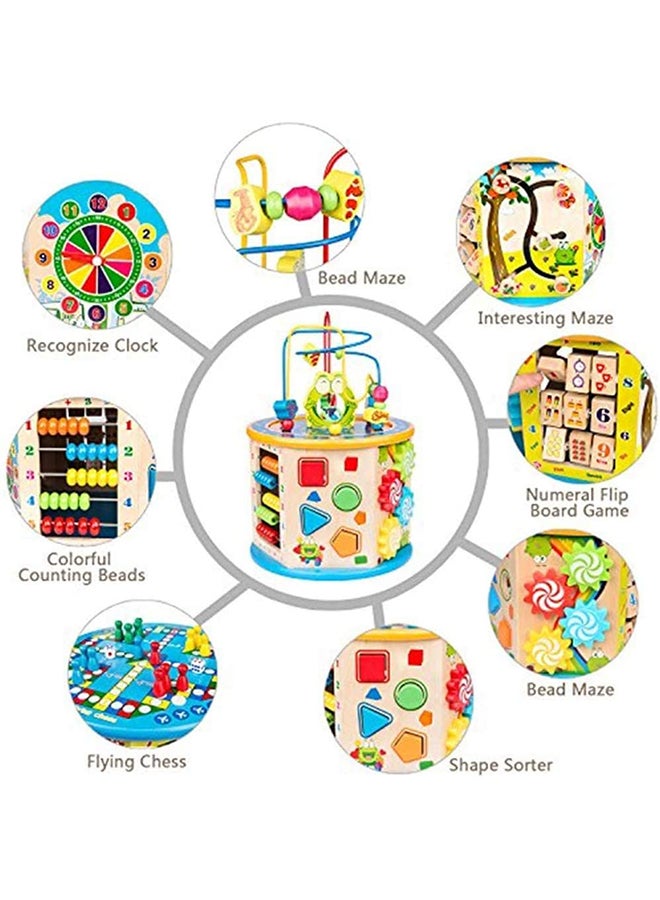 8 In 1 Multifunction Wooden Activity Cube