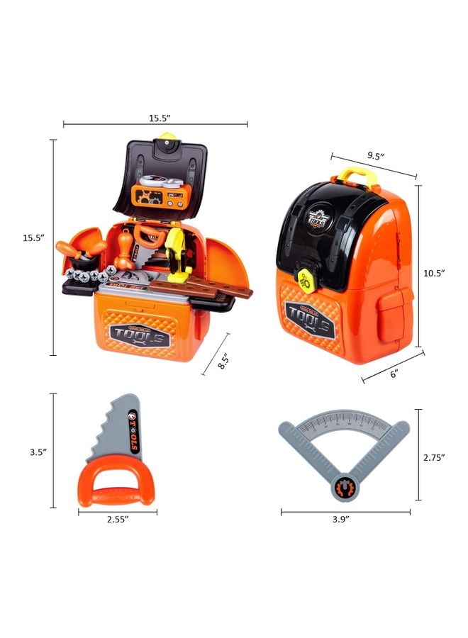 2-In-1 Deluxe Tools Set with Box for Kids