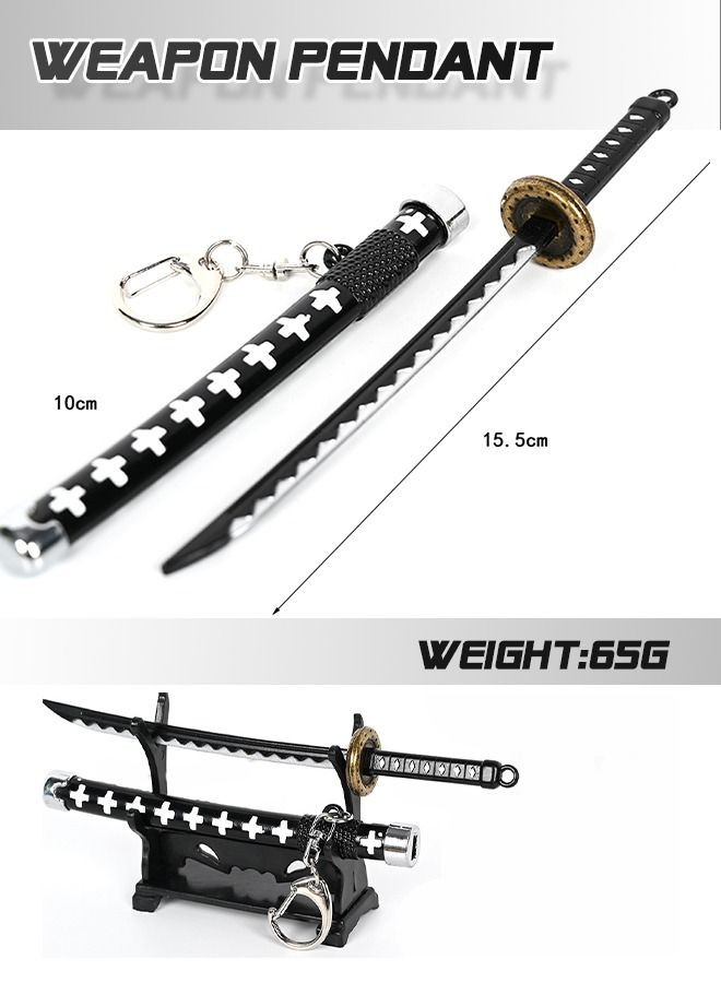 6-Piece Mihawk Hawkeye Trafalgar Law Sword Anime One Piece Model Metal Sword Knife Set For Kids