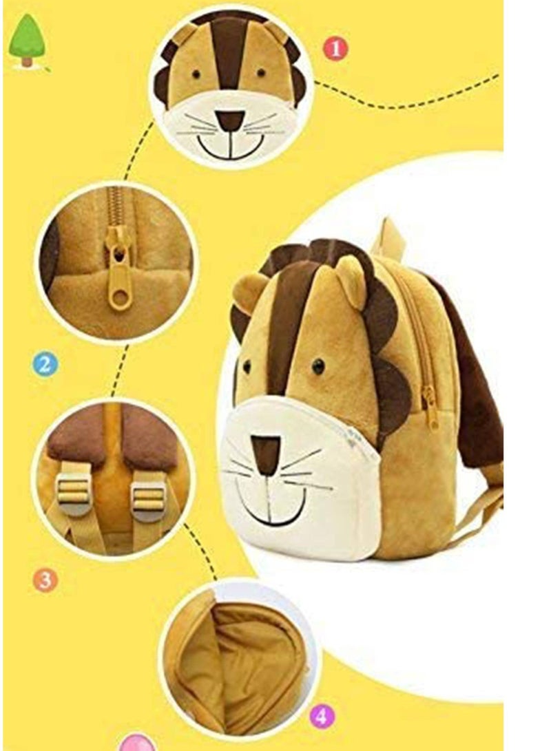 Kid Backpack, Toddler Backpack for Girls Boys, Cute Preschool Bag Plush Animal Cartoon Mini Travel Baby Girl Boy 2-6 Years(Lion)