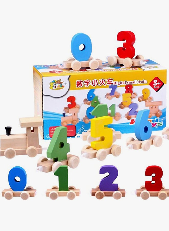 Factory  Wooden Puzzle Dragging Stitching Toys Children's Enlightenment Cognitive Digital Trains