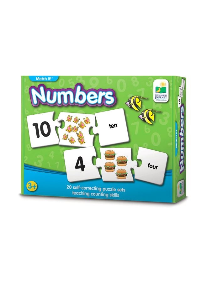 20-Piece Match It! Numbers Self Correcting Puzzle Set