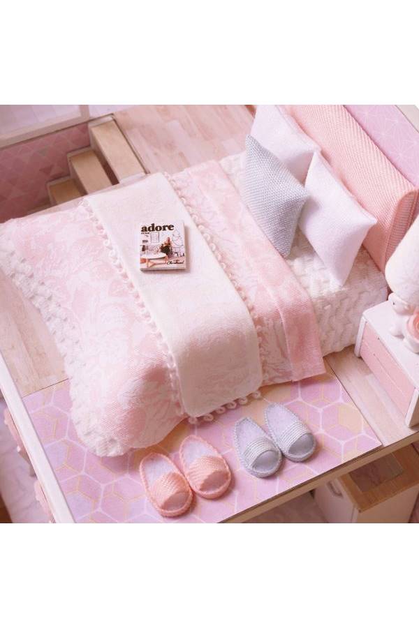 Wooden House Room Toy And Furniture With LED Lights