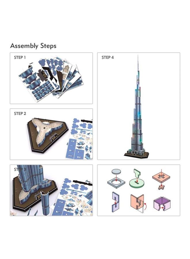 136-Piece LED Burj Khalifa 3D Puzzle L133h 146x39x34cm