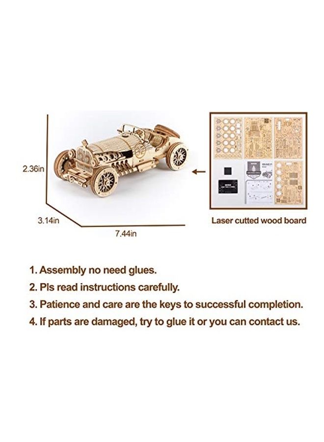 3D Wooden Puzzle-Mechanical Car Model-Self Building Vehicle Kit 7.4inch