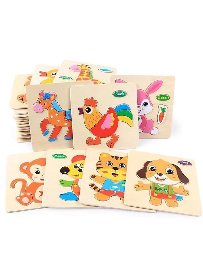 Wooden Puzzles for Kids Boys and Girls Set (40 pcs)