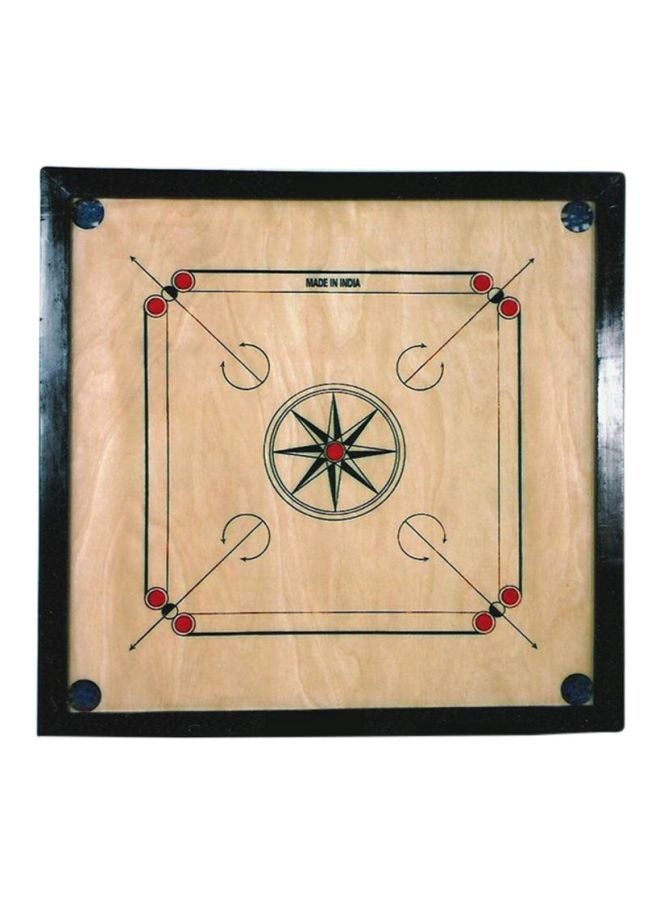 Wooden Carrom Board with 21 plastic coins