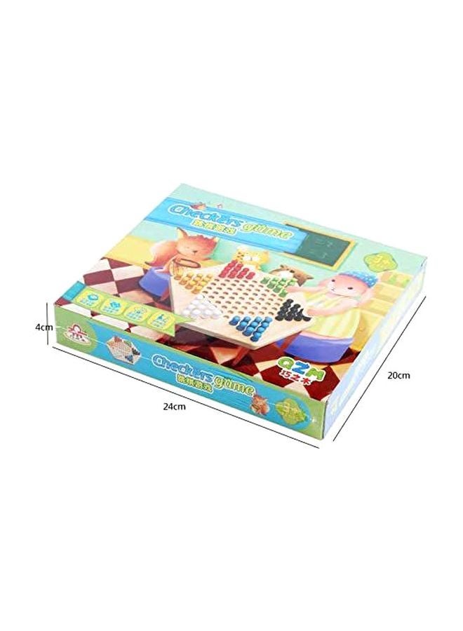 Chinese Board Game Wooden Hexagon Checkers Educational Desk