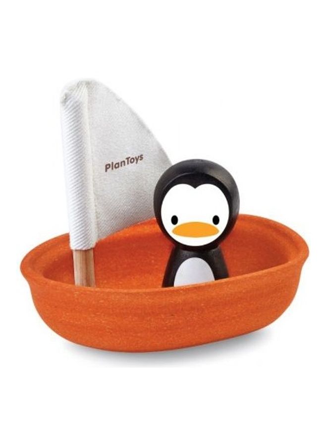 Wooden Sailing Boat Penguin 12x8.8x10.1cm