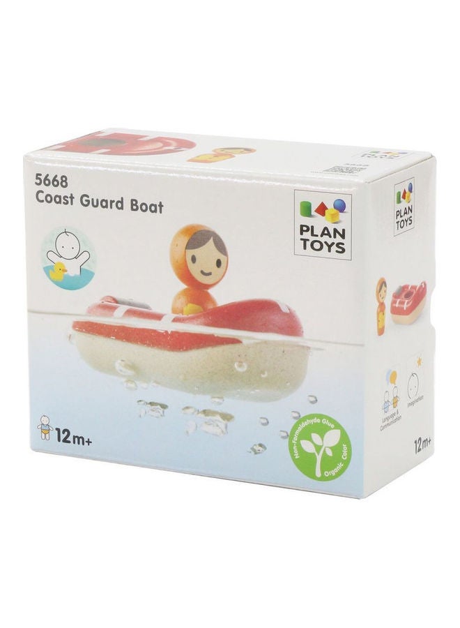 Wooden Coast Guard Boat 8.51x11.99x6cm