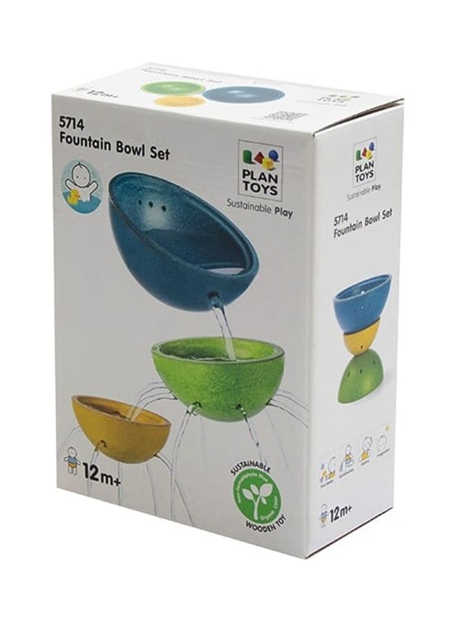 Wooden Fountain Bowl Set 13x13x5.9cm