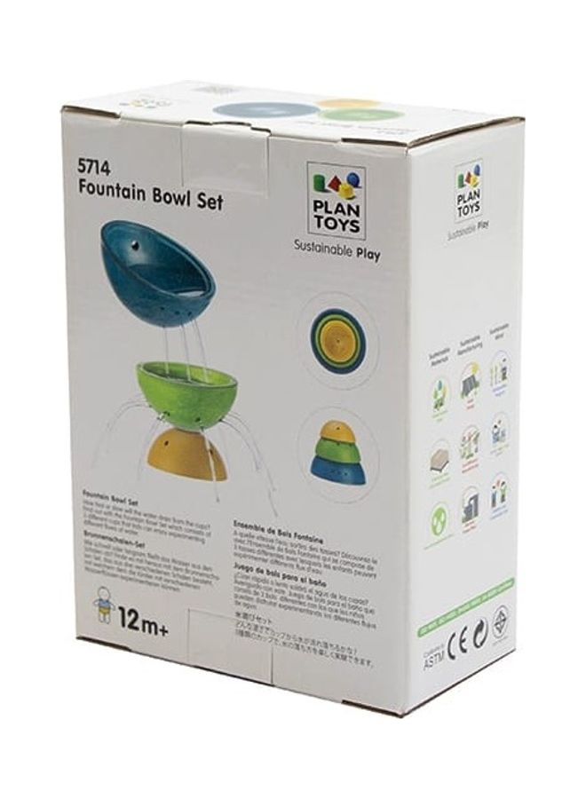 Wooden Fountain Bowl Set 13x13x5.9cm