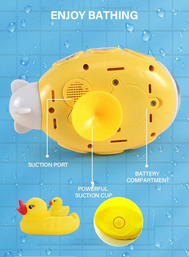 Automatic Submarine Water Spray Bath Toy with 4pcs Floating Yellow Duck