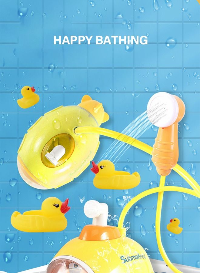 Automatic Submarine Water Spray Bath Toy with 4pcs Floating Yellow Duck