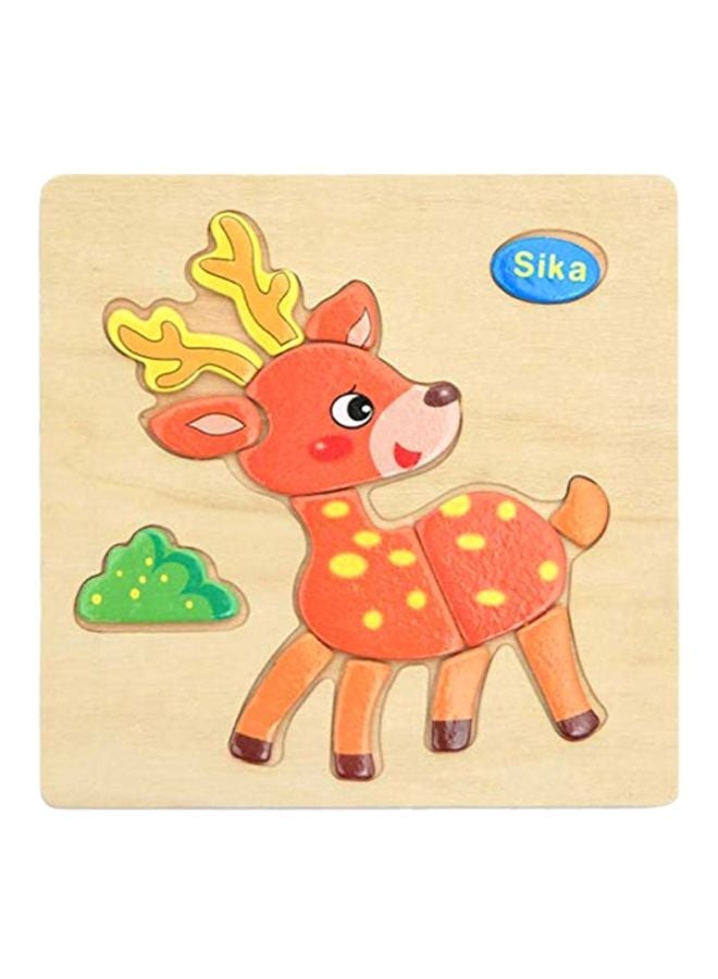 Wooden Cartoon Animal Sika Puzzle Toys
