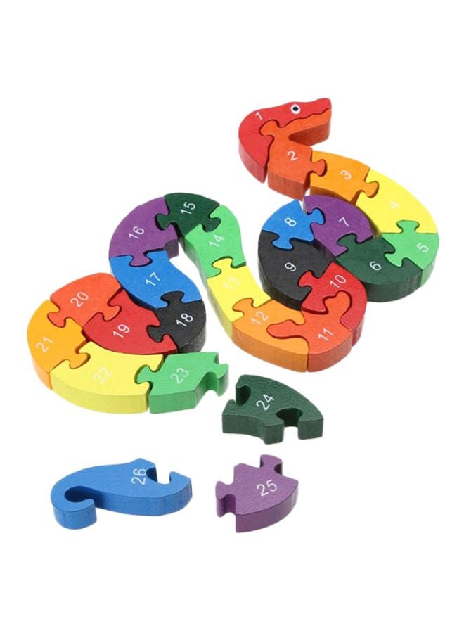 26-Piece Snake Shape Jigsaw Puzzle 19x13x1.5cm
