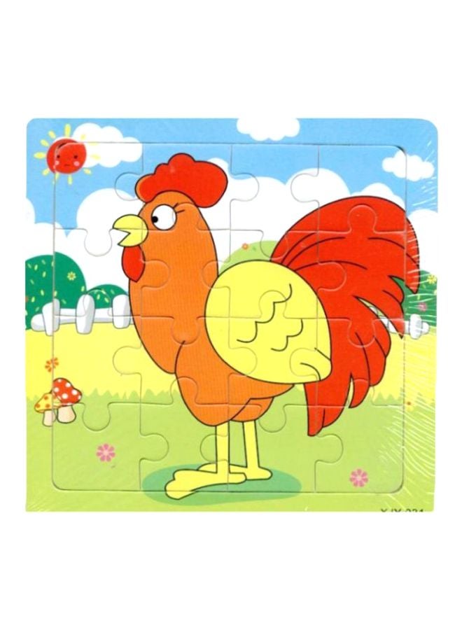 16-Piece Wooden Jigsaw Puzzle 16x16cm
