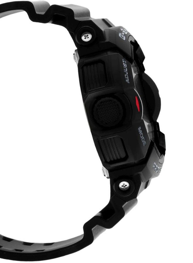 Men's Round Shape Rubber Strap Analog & Digital Wrist Watch 55 mm - Black - GA-400-1BDR