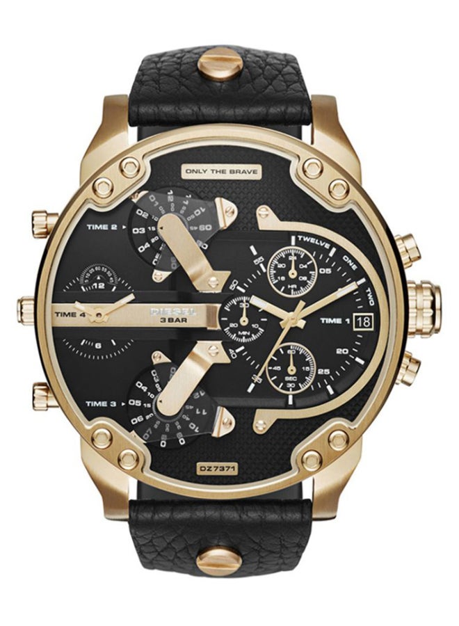 Men's Leather Chronograph Watch DZ7371