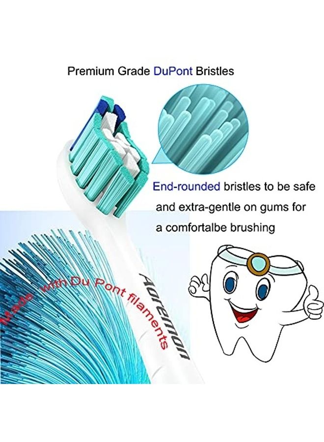 10-Piece Replacement Toothbrush Heads For Philips Sonicare White/Blue