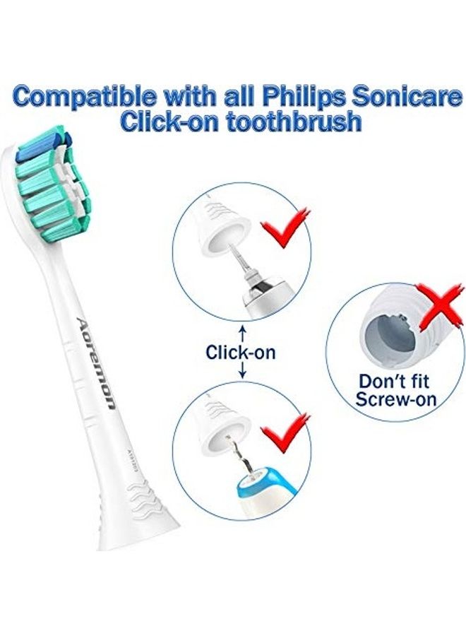 10-Piece Replacement Toothbrush Heads For Philips Sonicare White/Blue