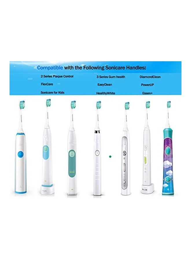 10-Piece Replacement Toothbrush Heads For Philips Sonicare White/Blue