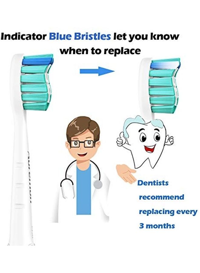 10-Piece Replacement Toothbrush Heads For Philips Sonicare White/Blue