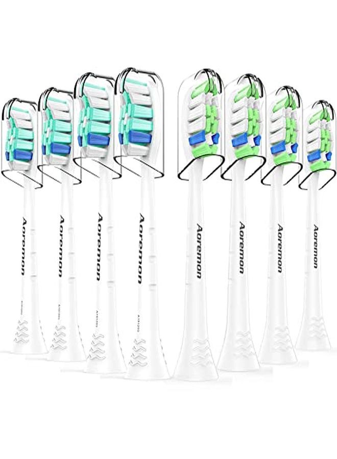 Replacement Heads For Sonicare Philips Toothbrush: Compatible With Sonicare Diamondclean Hx6063/65, 2 Series Hx9023/65 And Other Click On Electric Toothbrush 8 Pcs
