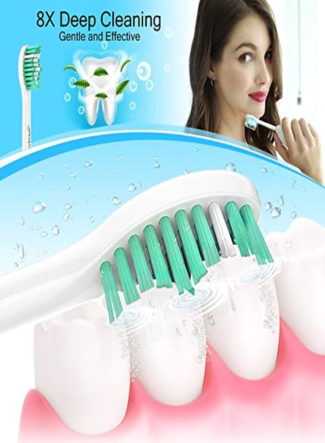Replacement Brush Heads For Sonicare E-Series Essence Xtreme Elite Advance And Cleancare Screw-On Toothbrush Handles Hx7022/66, 6 Pack