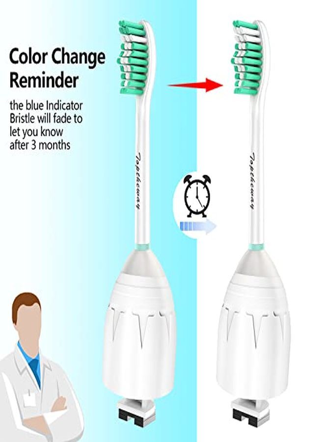 Replacement Brush Heads For Sonicare E-Series Essence Xtreme Elite Advance And Cleancare Screw-On Toothbrush Handles Hx7022/66, 6 Pack