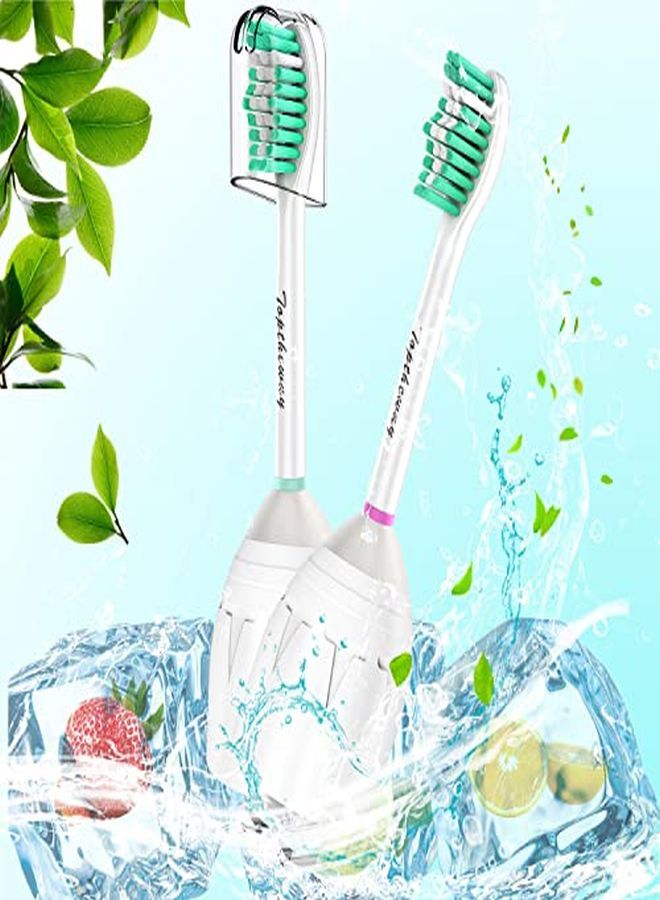 Replacement Brush Heads For Sonicare E-Series Essence Xtreme Elite Advance And Cleancare Screw-On Toothbrush Handles Hx7022/66, 6 Pack