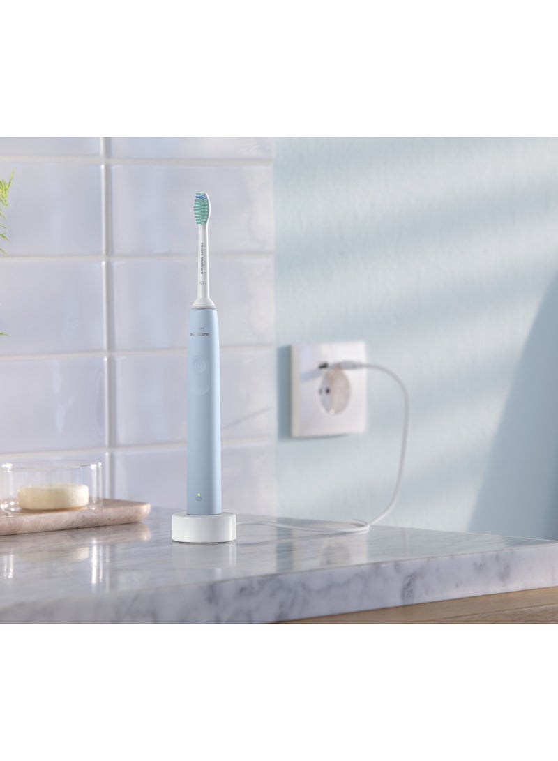 Philips Sonicare Rechargeable Electric Toothbrush 2100 Series, Light Blue, HX3651/12 Certified UAE 3 Pin