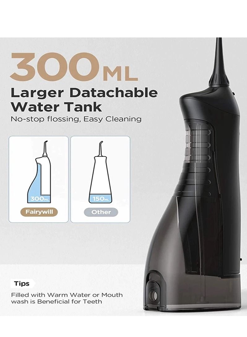 Portable Oral Irrigator USB Rechargeable Dental Water Flosser Jet Irrigator Dental Teeth Cleaner 3 Modes 300ML