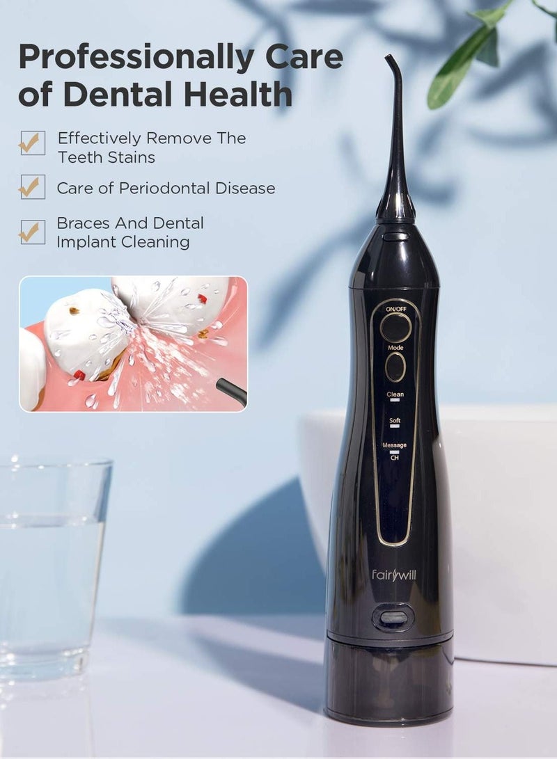 Portable Oral Irrigator USB Rechargeable Dental Water Flosser Jet Irrigator Dental Teeth Cleaner 3 Modes 300ML