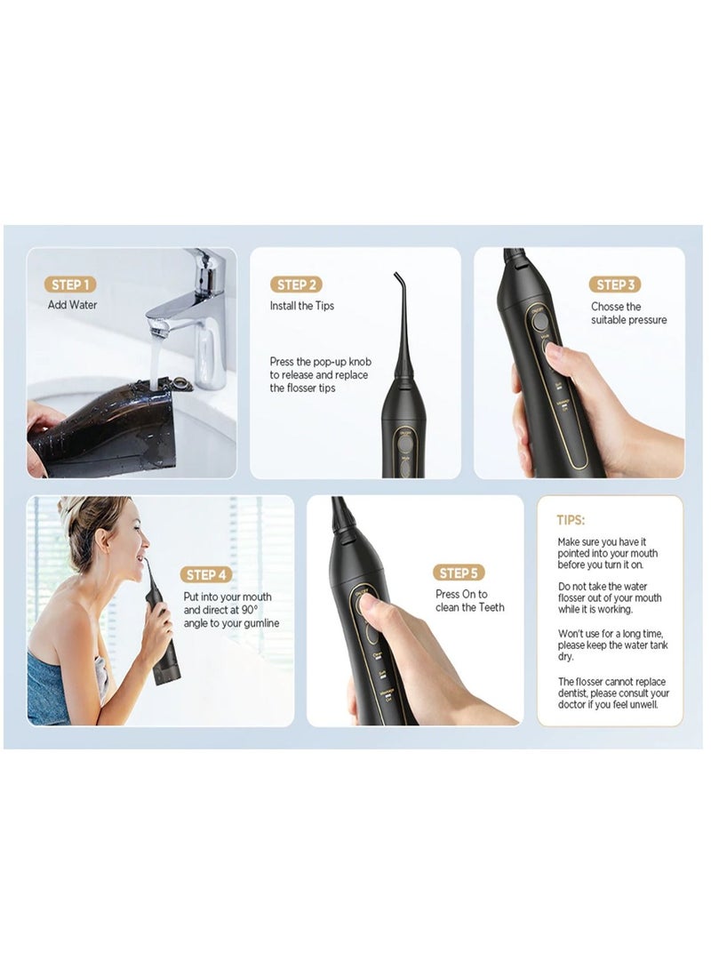 Portable Oral Irrigator USB Rechargeable Dental Water Flosser Jet Irrigator Dental Teeth Cleaner 3 Modes 300ML