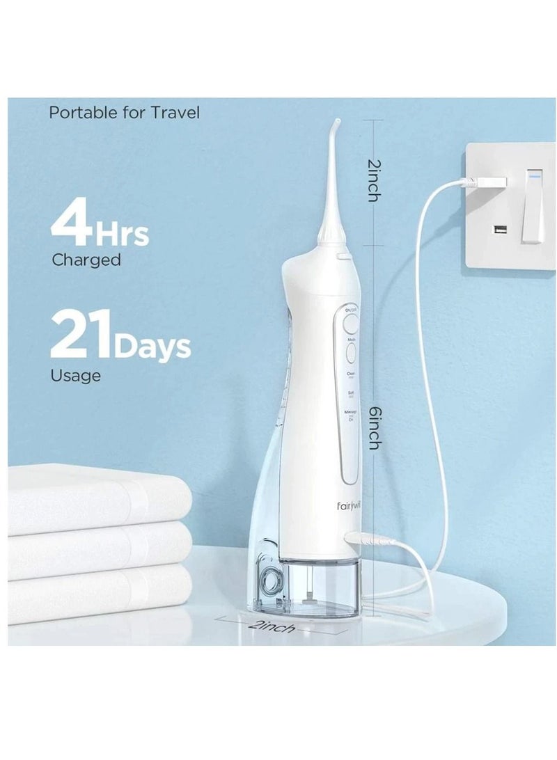 Portable Oral Irrigator USB Rechargeable Dental Water Flosser Jet Irrigator Dental Teeth Cleaner 3 Modes 300ML SET