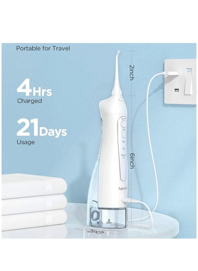 Portable Oral Irrigator USB Rechargeable Dental Water Flosser Jet Irrigator Dental Teeth Cleaner 3 Modes 300ML Set