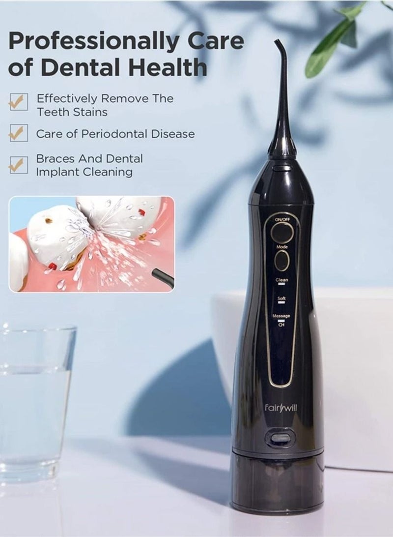 Portable Oral Irrigator USB Rechargeable Dental Water Flosser Jet Irrigator Dental Teeth Cleaner 3 Modes 300ML Set