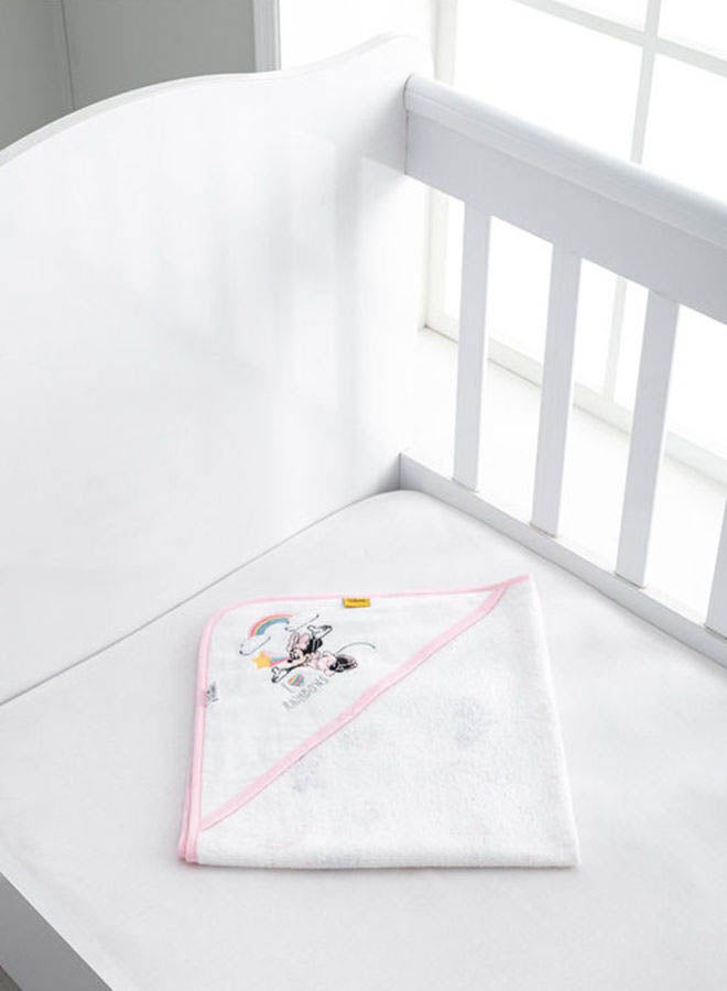 Printed Cotton Bath Towel Pink/White 75 x 75cm