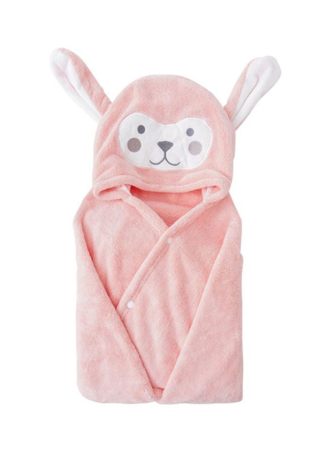 Baby Hooded Bath Towel Pink/White 40x30x7cm