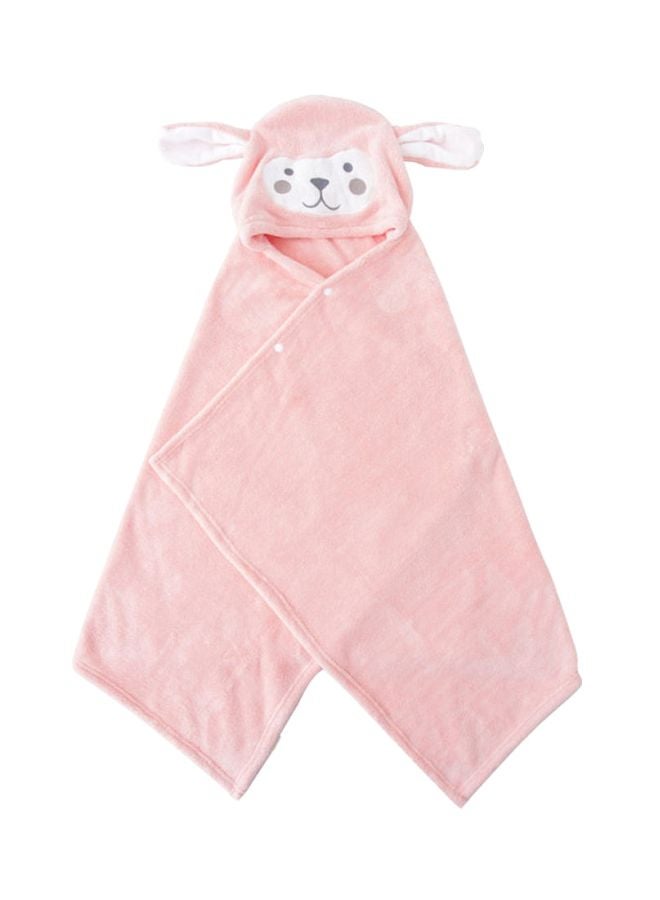 Baby Hooded Bath Towel Pink/White 40x30x7cm