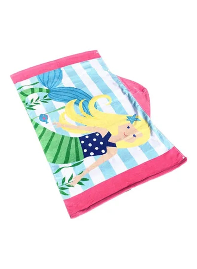 Mermaid Printed Hooded Cotton Towel Multicolour 127x76cm