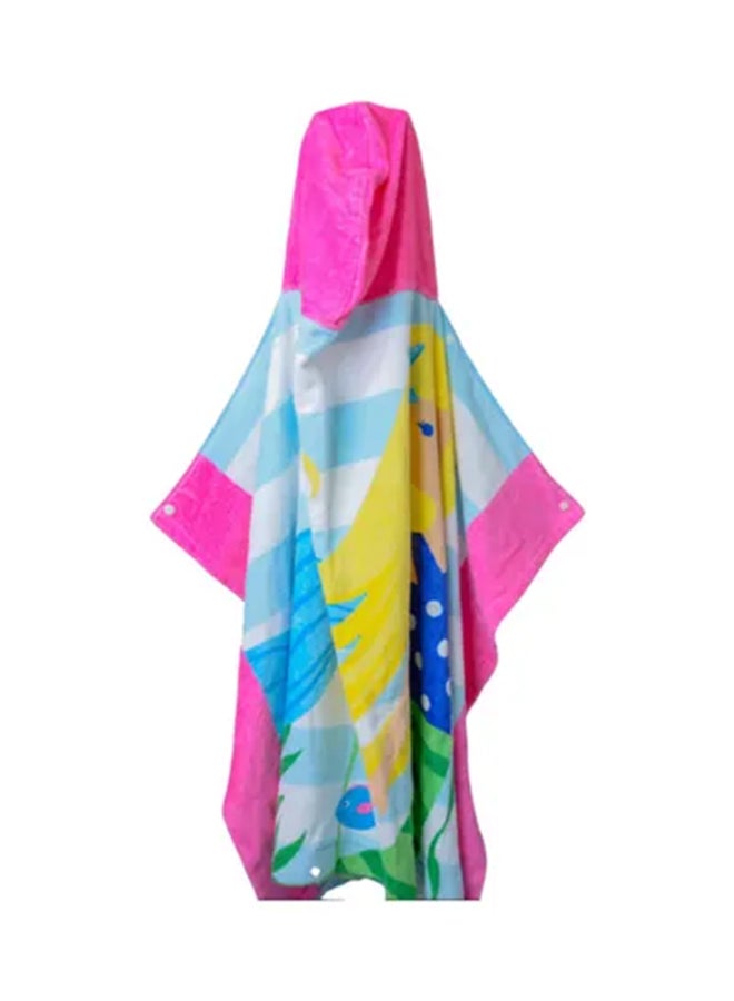 Mermaid Printed Hooded Cotton Towel Multicolour 127x76cm