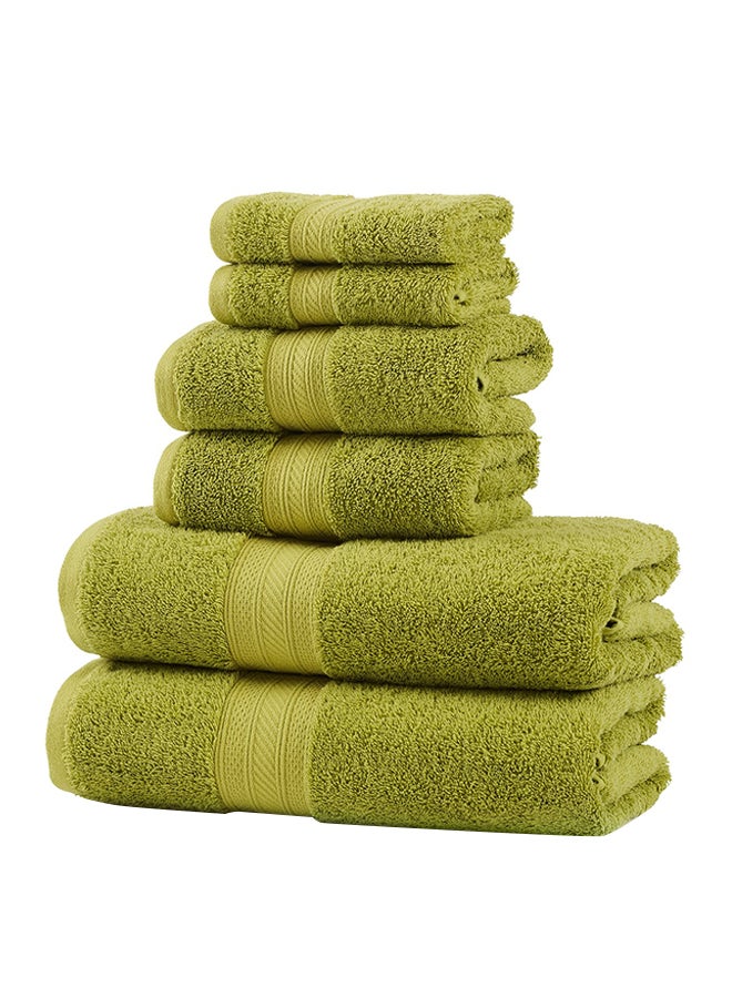6-Piece Cotton Towel Set Green