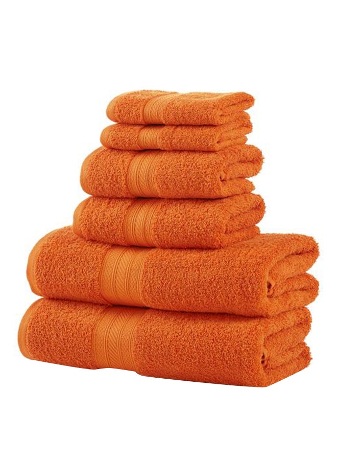 6-Piece Cotton Towel Set Orange